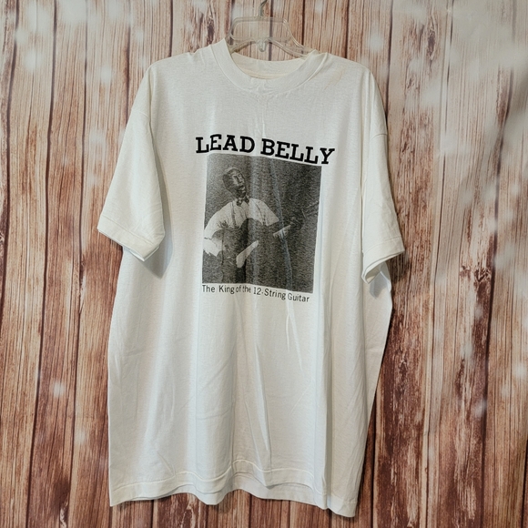 Vtg 90s Leadbelly King 12 String Guitar Shirt 2X